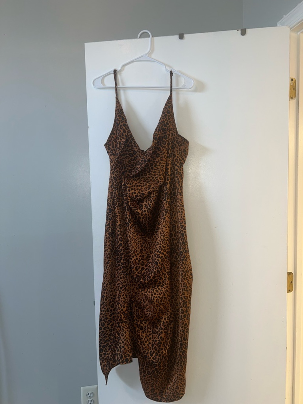 Leopard Print Slip Dress in Brown - Women's Dress